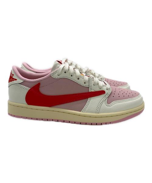 NIKE（ナイキ）NIKE (ナイキ) Travis Scott (トラヴィススコット) ローカットスニーカー ホワイト×ピンク サイズ:25cm 未使用品の古着・服飾アイテム