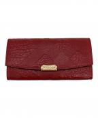 BURBERRYバーバリー）の古着「型押しレザー長財布」｜レッド