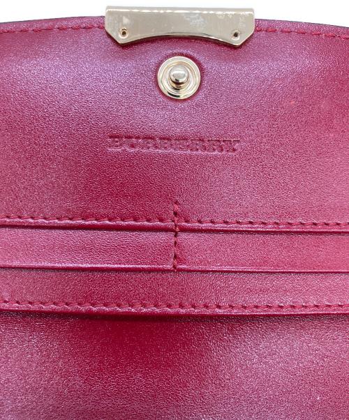 BURBERRY（バーバリー）BURBERRY (バーバリー) 型押しレザー長財布 レッドの古着・服飾アイテム