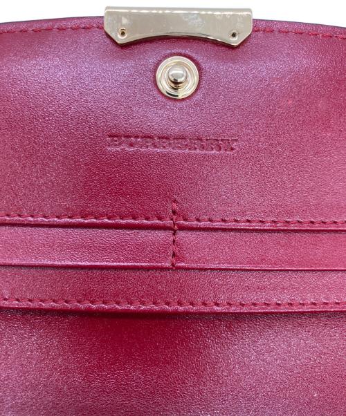 BURBERRY（バーバリー）BURBERRY (バーバリー) 型押しレザー長財布 レッドの古着・服飾アイテム
