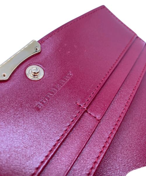 BURBERRY（バーバリー）BURBERRY (バーバリー) 型押しレザー長財布 レッドの古着・服飾アイテム