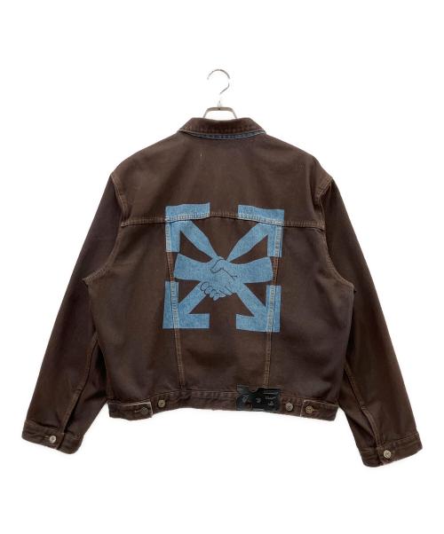 OFFWHITE（オフホワイト）OFFWHITE (オフホワイト) デニムジャケット ブラウン サイズ:XLの古着・服飾アイテム