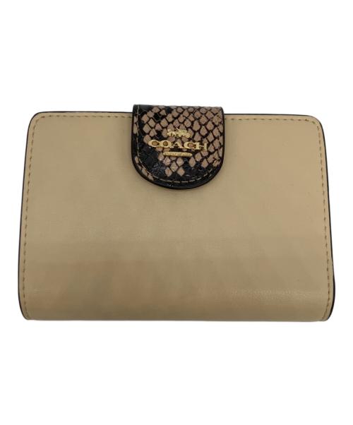 COACH（コーチ）COACH (コーチ) 2つ折り財布 ベージュの古着・服飾アイテム