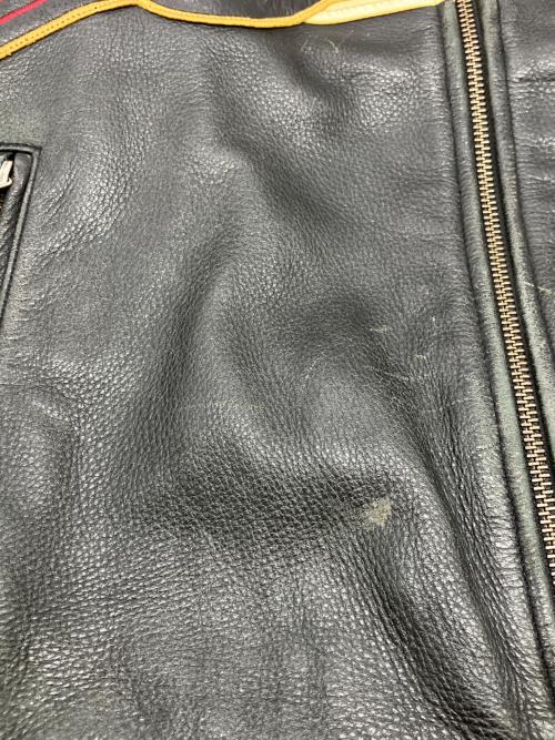 HARLEY-DAVIDSON（ハーレーダビッドソン）HARLEY-DAVIDSON (ハーレーダビッドソン) シングルライダースジャケット ブラック×イエロー サイズ:Mの古着・服飾アイテム