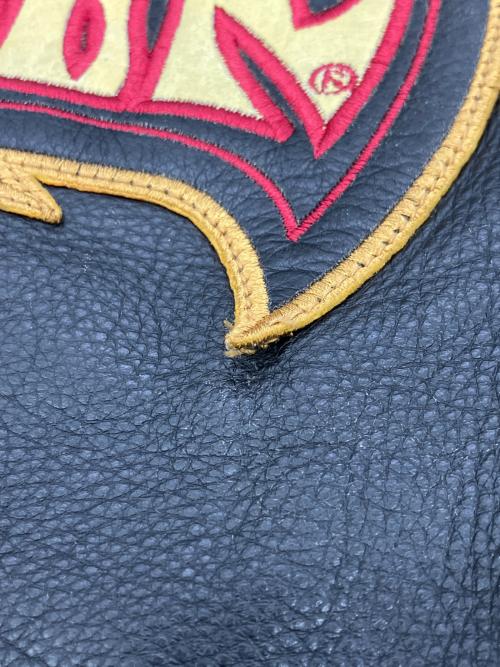 HARLEY-DAVIDSON（ハーレーダビッドソン）HARLEY-DAVIDSON (ハーレーダビッドソン) シングルライダースジャケット ブラック×イエロー サイズ:Mの古着・服飾アイテム