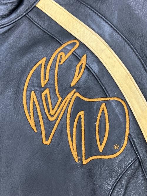 HARLEY-DAVIDSON（ハーレーダビッドソン）HARLEY-DAVIDSON (ハーレーダビッドソン) シングルライダースジャケット ブラック×イエロー サイズ:Sの古着・服飾アイテム