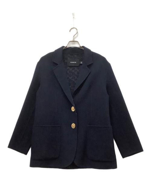 COACH（コーチ）COACH (コーチ) ダブルフェイスウールブレザー ネイビー サイズ:Sの古着・服飾アイテム