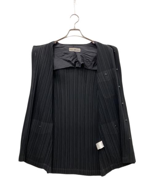 ISSEY MIYAKE（イッセイミヤケ）ISSEY MIYAKE (イッセイミヤケ) プリーツジャケット ブラック サイズ:Lの古着・服飾アイテム