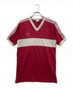 adidasアディダス）の古着「半袖カットソー」｜レッド×グレー
