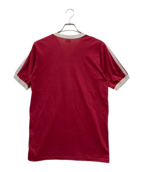 adidas（アディダス）adidas (アディダス) 半袖カットソー レッド×グレー サイズ:不明の古着・服飾アイテム