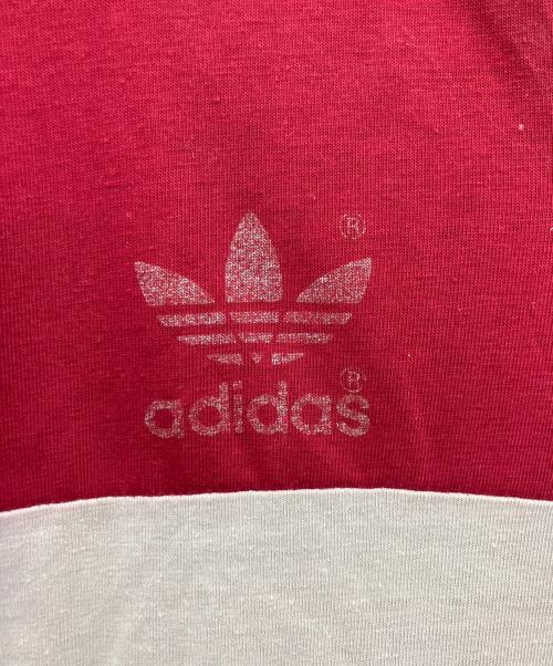 adidas（アディダス）adidas (アディダス) 半袖カットソー レッド×グレー サイズ:不明の古着・服飾アイテム