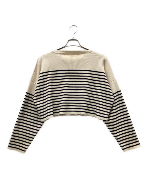 CELINE（セリーヌ）CELINE (セリーヌ) 薄手ニット アイボリー×ネイビー サイズ:Mの古着・服飾アイテム