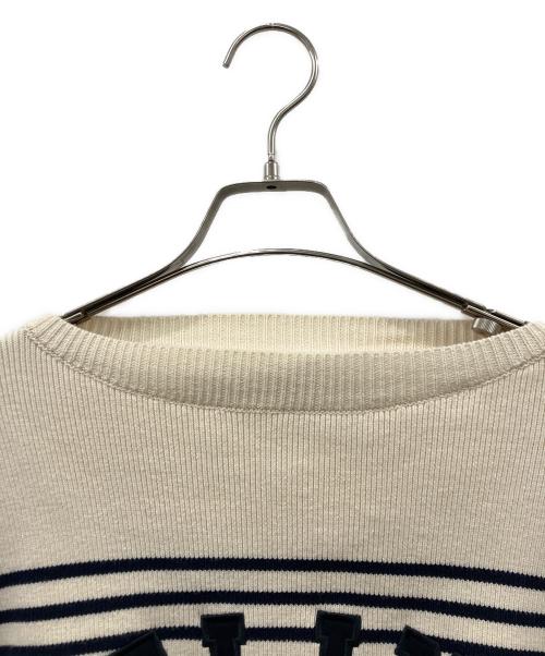 CELINE（セリーヌ）CELINE (セリーヌ) 薄手ニット アイボリー×ネイビー サイズ:Mの古着・服飾アイテム