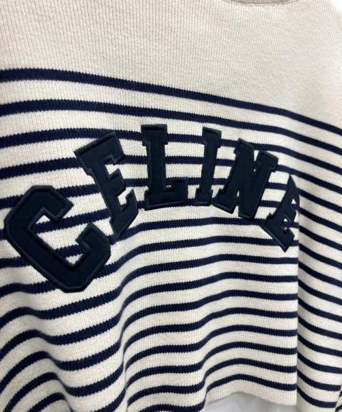 CELINE（セリーヌ）CELINE (セリーヌ) 薄手ニット アイボリー×ネイビー サイズ:Mの古着・服飾アイテム