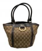 GUCCIグッチ）の古着「トートバッグ」｜ベージュ×ダークブラウン