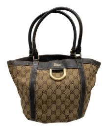 GUCCI（グッチ）の古着「トートバッグ」｜ベージュ×ダークブラウン