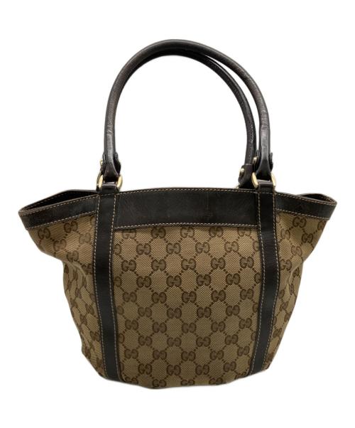 GUCCI（グッチ）GUCCI (グッチ) トートバッグ ベージュ×ダークブラウンの古着・服飾アイテム