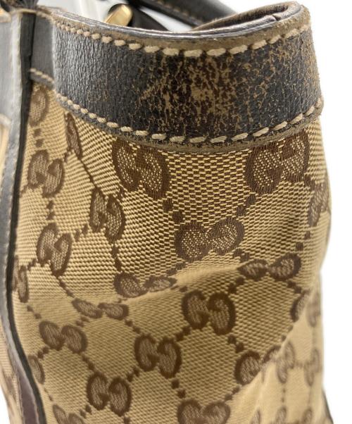 GUCCI（グッチ）GUCCI (グッチ) トートバッグ ベージュ×ダークブラウンの古着・服飾アイテム