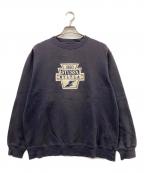 stussyステューシー）の古着「ヴィンテージクルーネックスウェット」｜ネイビー