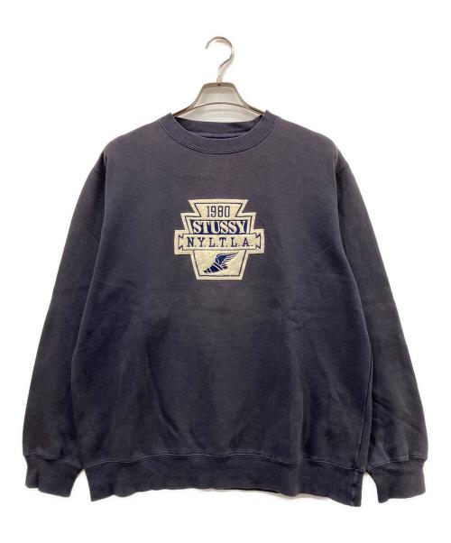 stussy（ステューシー）stussy (ステューシー) ヴィンテージクルーネックスウェット ネイビー サイズ:Mの古着・服飾アイテム