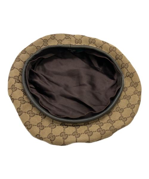 GUCCI（グッチ）GUCCI (グッチ) ベレー帽 ブラウン×ベージュ サイズ:XLの古着・服飾アイテム