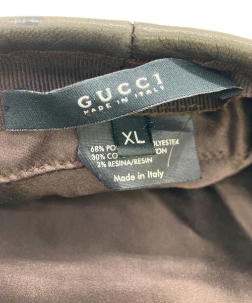 GUCCI（グッチ）GUCCI (グッチ) ベレー帽 ブラウン×ベージュ サイズ:XLの古着・服飾アイテム