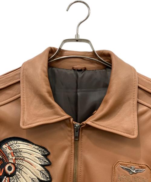 FIGHTER BONBER UNIT（ファイター ボンバー ユニット）FIGHTER BONBER UNIT (ファイター ボンバー ユニット) レザージャケット ブラウン サイズ:3XLの古着・服飾アイテム