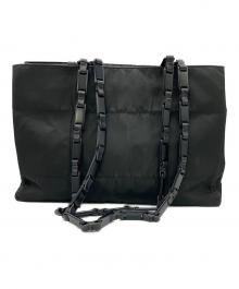 PRADA（プラダ）の古着「プラチェーンショルダーバッグ」｜ブラック