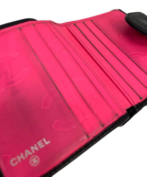 CHANEL（シャネル）CHANEL (シャネル) 2つ折り財布 ブラック・ピンクの古着・服飾アイテム