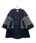 LANVIN en Bleuランバンオンブルー）の古着「ノーカラーコート」｜ネイビー