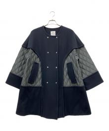 LANVIN en Bleu（ランバンオンブルー）の古着「ノーカラーコート」｜ネイビー