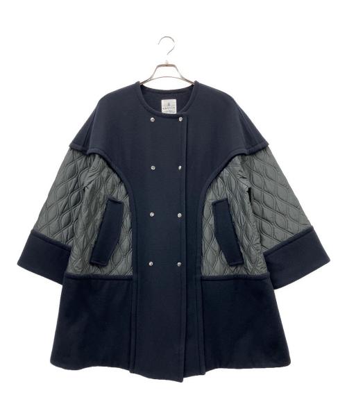 LANVIN en Bleu（ランバンオンブルー）LANVIN en Bleu (ランバンオンブルー) ノーカラーコート ネイビー サイズ:size38の古着・服飾アイテム