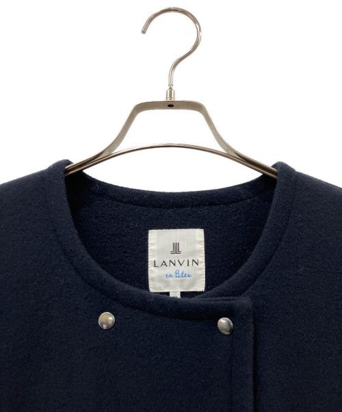 LANVIN en Bleu（ランバンオンブルー）LANVIN en Bleu (ランバンオンブルー) ノーカラーコート ネイビー サイズ:size38の古着・服飾アイテム