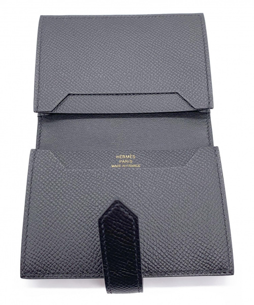 HERMES（エルメス）HERMES (エルメス) ベアンレザーカードケース ブラックの古着・服飾アイテム