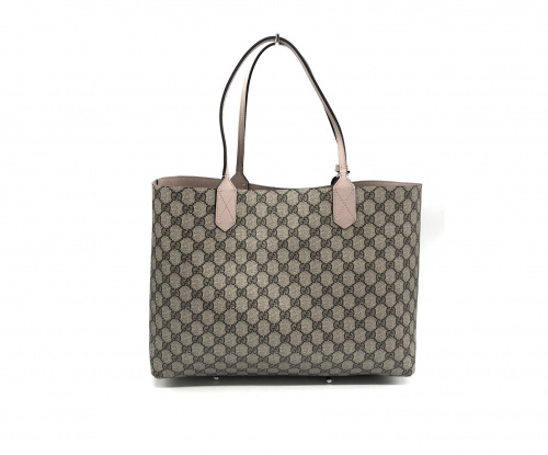 GUCCI（グッチ）GUCCI (グッチ) リバーシブルトートバッグ ピンク×ベージュ 372613 -の古着・服飾アイテム