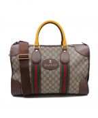 GUCCIグッチ）の古着「ソフトGGスプリーム 2wayダッフルバッグ」｜ベージュ×イエロー