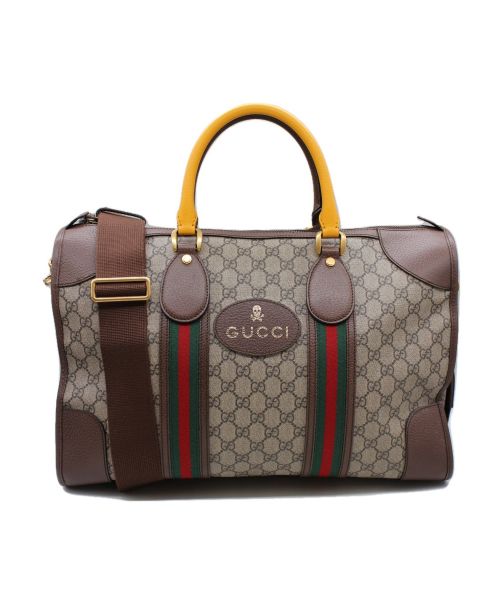 GUCCI（グッチ）GUCCI (グッチ) ソフトGGスプリーム 2wayダッフルバッグ ベージュ×イエロー サイズ:-の古着・服飾アイテム