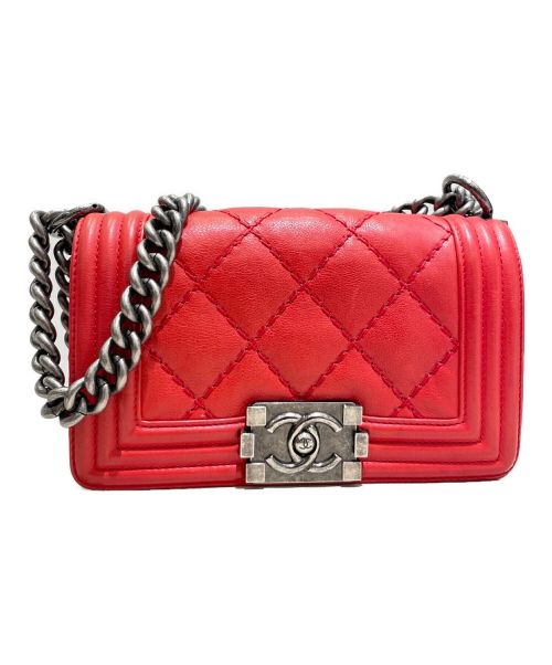 CHANEL（シャネル）CHANEL (シャネル) ボーイシャネルチェーンショルダーバッグ レッドの古着・服飾アイテム