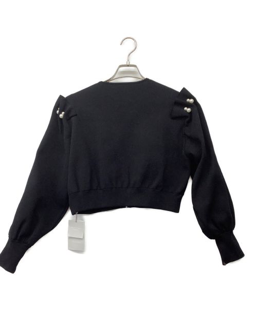 CELFORD（セルフォード）CELFORD (セルフォード) パール付ニットブルゾン ブラック サイズ:36 未使用品の古着・服飾アイテム