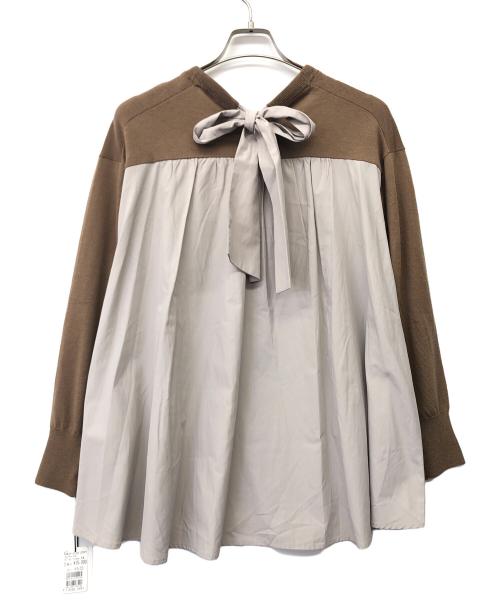 Vin（ヴィン）Vin (ヴィン) 切替ニット ブラウン サイズ:9号 未使用品の古着・服飾アイテム