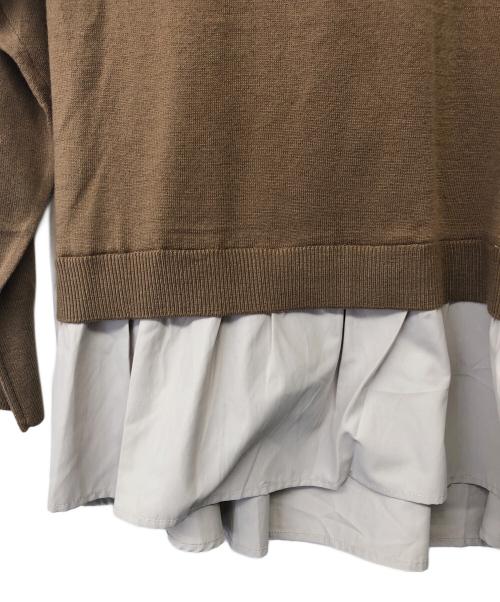 Vin（ヴィン）Vin (ヴィン) 切替ニット ブラウン サイズ:9号 未使用品の古着・服飾アイテム