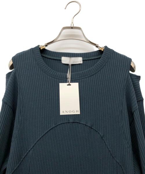 ANOGH（アノフ）ANOGH (アノフ) CUT DESIGN RIB DRESS ブルー サイズ:FREE 未使用品の古着・服飾アイテム