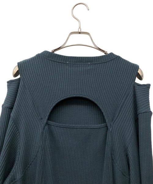 ANOGH（アノフ）ANOGH (アノフ) CUT DESIGN RIB DRESS ブルー サイズ:FREE 未使用品の古着・服飾アイテム