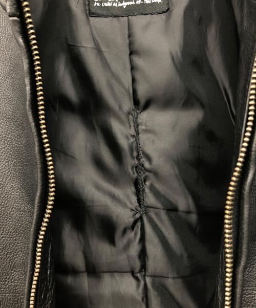 nano・universe（ナノ・ユニバース）nano・universe (ナノ・ユニバース) レザージャケット ブラック サイズ:Sの古着・服飾アイテム