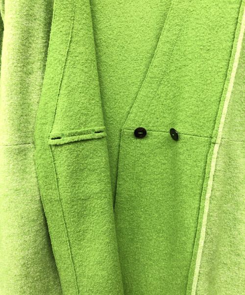 YACCO MARICARD（ヤッコマリカルド）YACCO MARICARD (ヤッコマリカルド) 圧縮ニットV開きコート グリーン サイズ:Nの古着・服飾アイテム