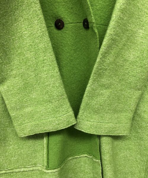 YACCO MARICARD（ヤッコマリカルド）YACCO MARICARD (ヤッコマリカルド) 圧縮ニットV開きコート グリーン サイズ:Nの古着・服飾アイテム