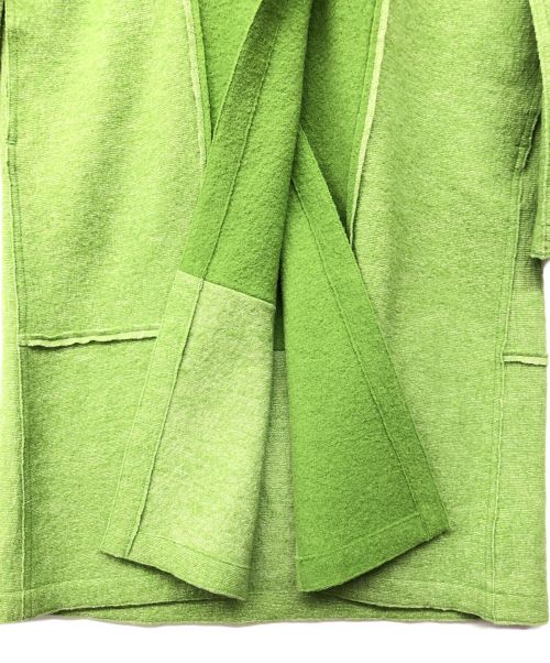 YACCO MARICARD（ヤッコマリカルド）YACCO MARICARD (ヤッコマリカルド) 圧縮ニットV開きコート グリーン サイズ:Nの古着・服飾アイテム