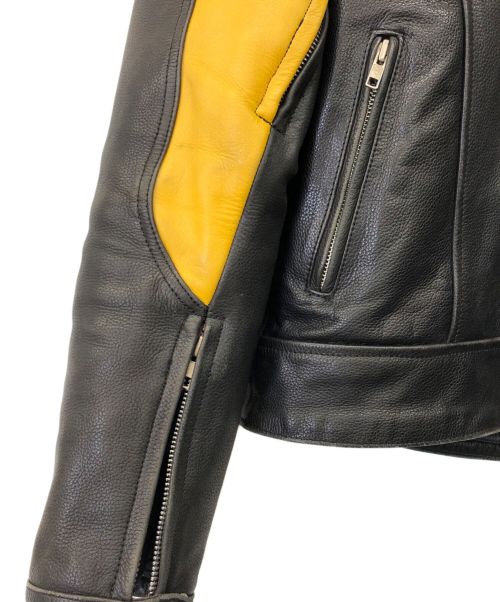 Liugoo Leathers（リューグーレザーズ）Liugoo Leathers (リューグーレザーズ) シングルライダースジャケット ブラック サイズ:Mの古着・服飾アイテム