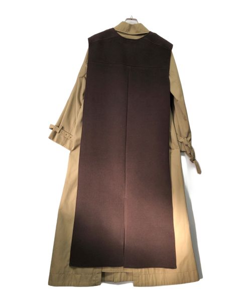RBS Ray BEAMS（アールビーエス レイビームス）RBS Ray BEAMS (アールビーエス レイビームス) ベストレイヤードトレンチコート ベージュ×ブラウン サイズ:1の古着・服飾アイテム