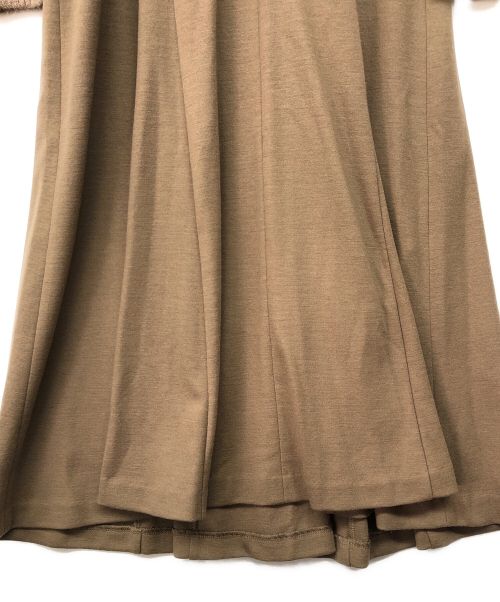 BALLSEY（ボールジィ）BALLSEY (ボールジィ) ウールニットコンビキーネックワンピース ブラウン サイズ:36の古着・服飾アイテム